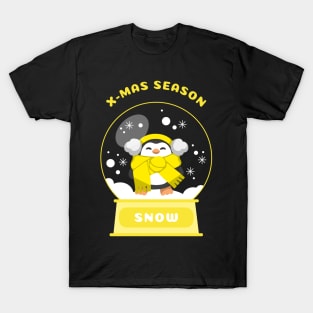 Xmas Season Snow Penguin (Yellow) T-Shirt